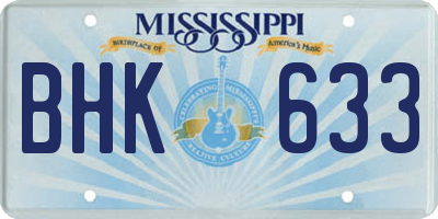 MS license plate BHK633