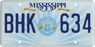 MS license plate BHK634