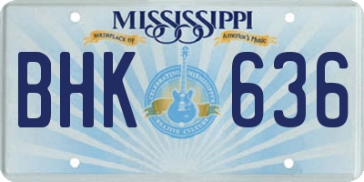 MS license plate BHK636