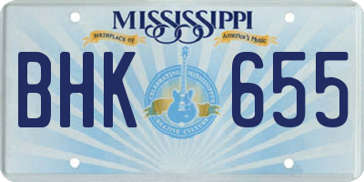 MS license plate BHK655