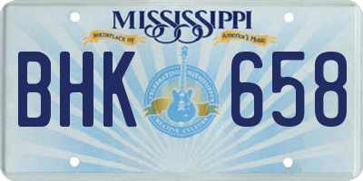 MS license plate BHK658