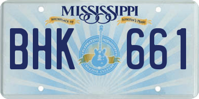 MS license plate BHK661
