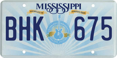 MS license plate BHK675