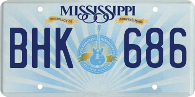 MS license plate BHK686