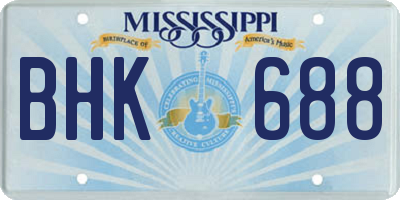 MS license plate BHK688