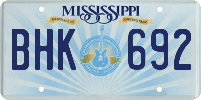 MS license plate BHK692