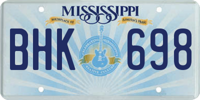 MS license plate BHK698