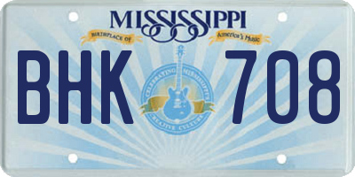 MS license plate BHK708