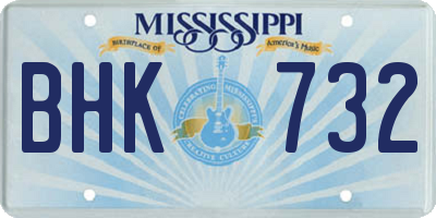 MS license plate BHK732