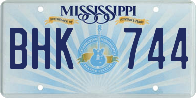 MS license plate BHK744