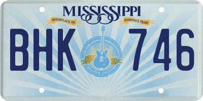 MS license plate BHK746