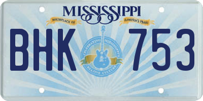 MS license plate BHK753