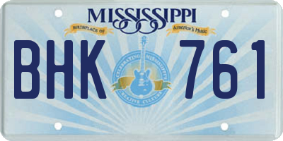 MS license plate BHK761