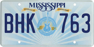 MS license plate BHK763