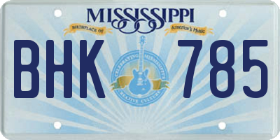 MS license plate BHK785