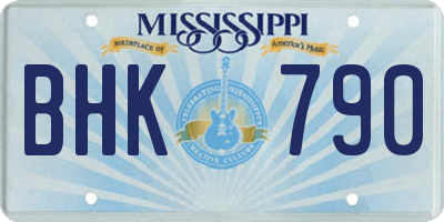 MS license plate BHK790