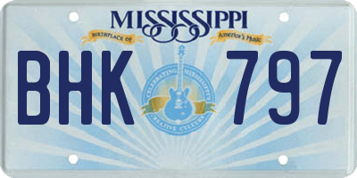 MS license plate BHK797