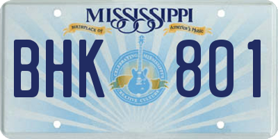 MS license plate BHK801
