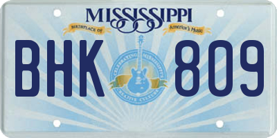 MS license plate BHK809