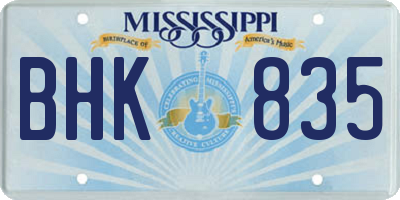 MS license plate BHK835