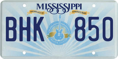 MS license plate BHK850