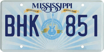 MS license plate BHK851