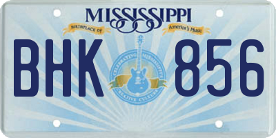 MS license plate BHK856