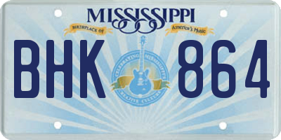 MS license plate BHK864
