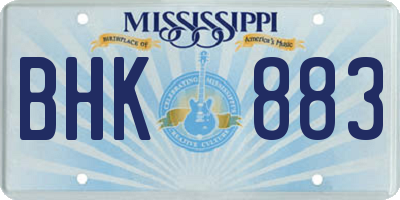MS license plate BHK883