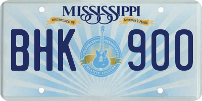 MS license plate BHK900