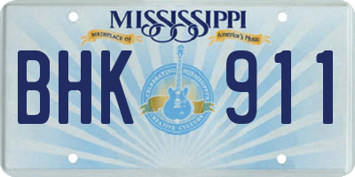MS license plate BHK911