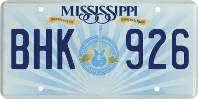 MS license plate BHK926