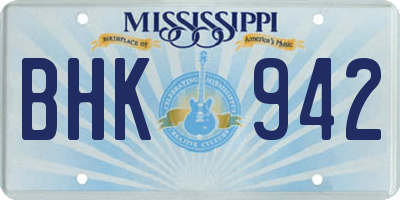 MS license plate BHK942