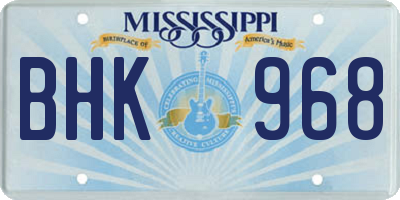 MS license plate BHK968