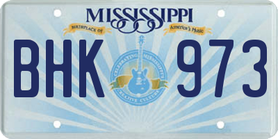 MS license plate BHK973