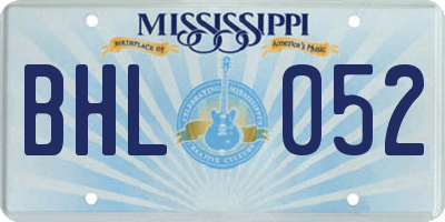 MS license plate BHL052