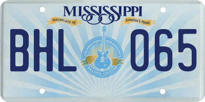 MS license plate BHL065