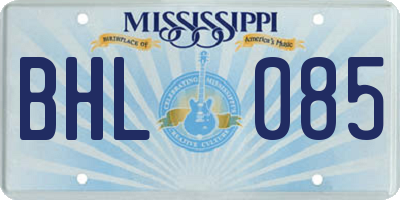 MS license plate BHL085
