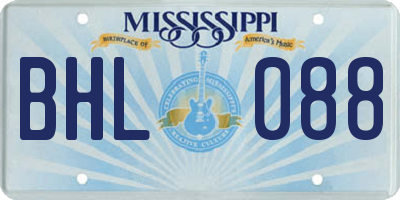 MS license plate BHL088