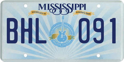 MS license plate BHL091