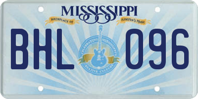 MS license plate BHL096