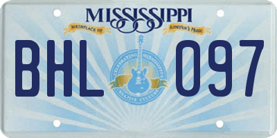 MS license plate BHL097