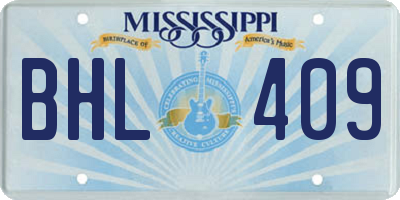 MS license plate BHL409