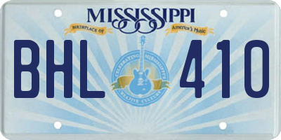 MS license plate BHL410