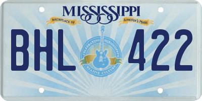 MS license plate BHL422