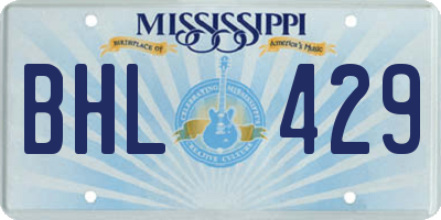 MS license plate BHL429