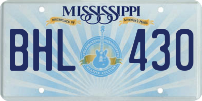 MS license plate BHL430