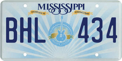 MS license plate BHL434