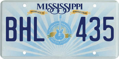 MS license plate BHL435
