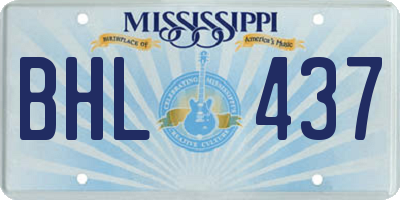 MS license plate BHL437